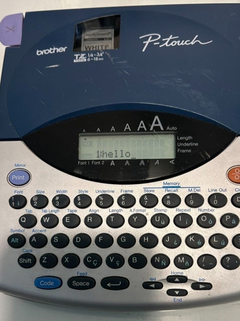 Brother P-Touch PT-1750 Labeling System in Blue and Silver